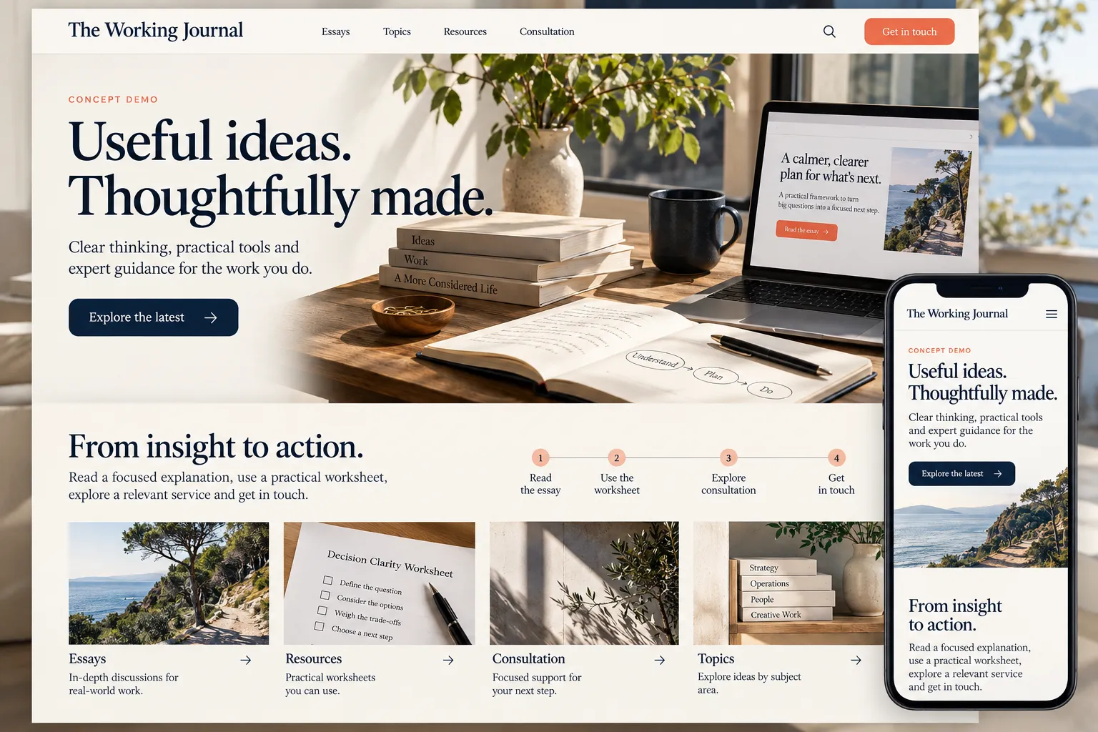 Founder Publication, consultants & creators · website concept by Creowix