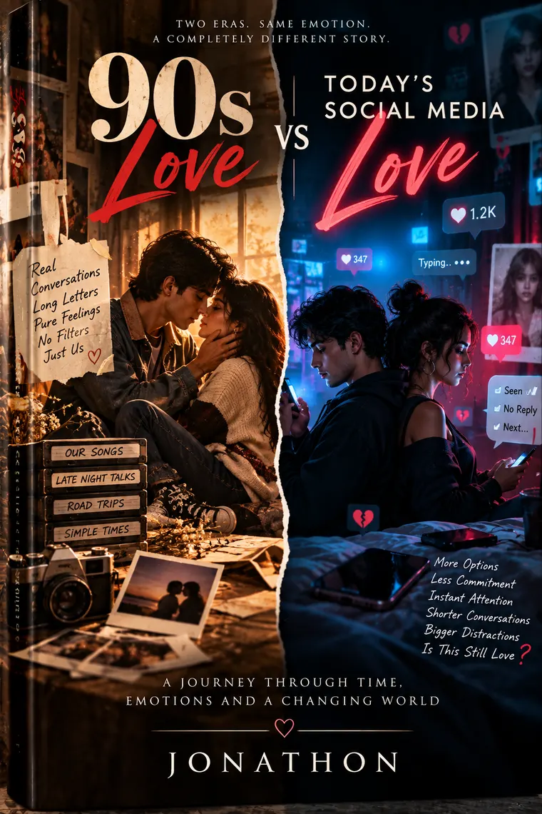 90s Love vs Today's Social Media Love, relationships · client cover design by Creowix