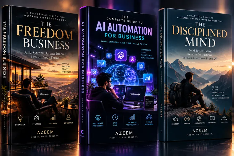 AI Automation for Business, creowix ebook · writing & design by Creowix